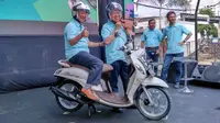 Yamaha Indonesia memperkenalkan pimpinan barunya di sela-sela peluncuran Yamaha New Fino 125 Blue Core.