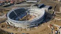 Tahap pembangunan markas baru Atletico Madrid, Stadion Wanda Metropolitano. (dok. Marca)
