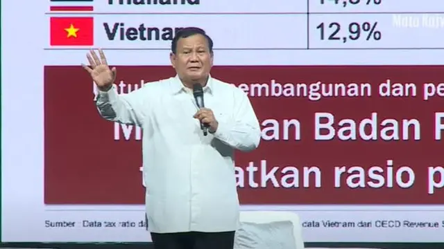 Bakal calon presiden Partai Gerindra Prabowo Subianto saat menjadi narasumber di Universitas Gadjah Mada (UGM) Yogyakarta.