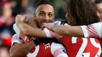 Pierre Emerick Aubameyang cetak dua gol untuk Arsenal (AFP)