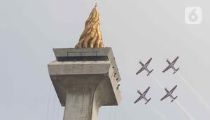 HUT TNI ke-79 pada 5 Oktober 2024 mendatang akan dimeriahkan dengan manuver-manuver hebat dari pilot TNI AU dari Jupiter Aerobatic Team (JAT). (Liputan6.com/Herman Zakharia)