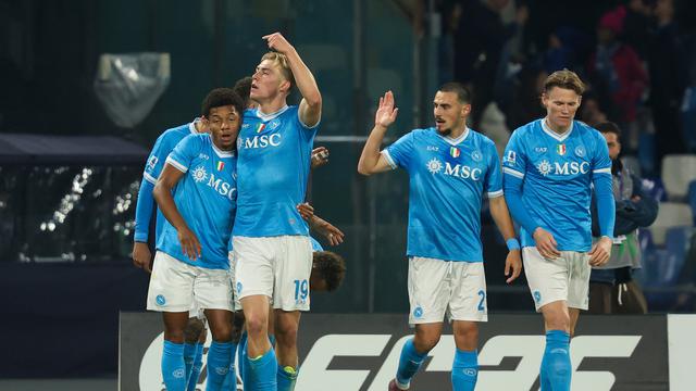 Selebrasi Napoli dan Rasmus Hojlund