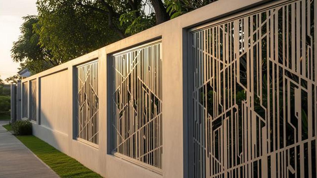 8 Model Pagar Besi dengan Dinding Beton Minimalis, Rumah Terlihat Rapi