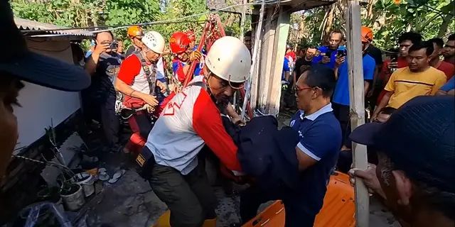 Dramatisnya Evakuasi Mahasiswa UGM Jatuh ke Sumur Sedalam 12 Meter