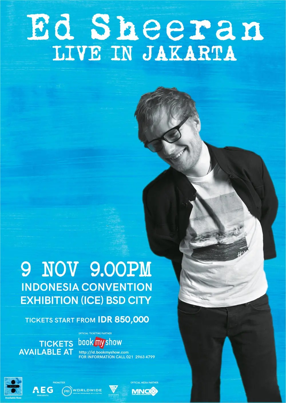 Ed Sheeran gelar konser di Jakarta, 9 November 2017. [foto: BookMyShow Indonesia]