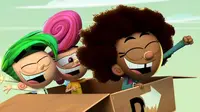 Karakter utama baru dalam The Fairly OddParents: A New Wish yatu Hazel Wells dan si duo peri yang kembali dalam serial ini yaitu Cosmo dan Wanda (Dok.Nickelodeon)