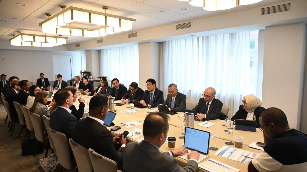 Menkeu Purbaya Yudhi Sadewa bertemu dengan IMF, Bank Dunia, lembaga pemeringkat internasional, serta 18 lembaga investasi global di Washington, DC, Amerika Serikat. (Foto: Bakom RI)