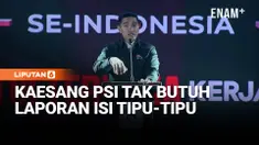 Ketua Umum PSI Kaesang Pangarep memberikan sambutan saat pembukaan Rakernas PSI, Kamis (29/1). Kaesang ingin PSI menjadi partai yang besar. Dia pun ingin terima laporan yang kongkret.