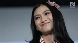 FOTO2: Melody JKT48 saat jumpa pers konser Melody Graduation di Jakarta, Jumat (16/3). Manajemen mengajak para wota (penggemar musik Jepang) melihat sejenak perjalanan musik Melody sejak pertama kali di JKT48. (Liputan6.com/Faizal Fanani)