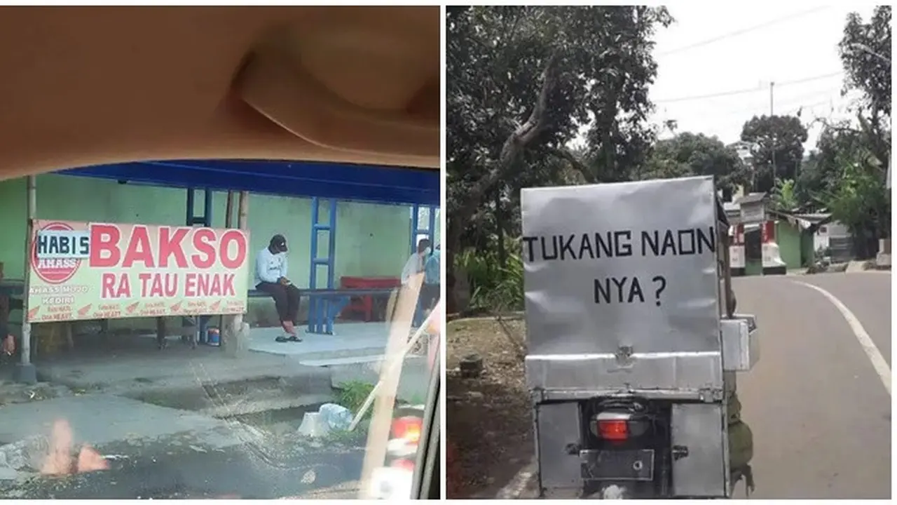 6 Tulisan Bahasa Daerah di Spanduk dan Gerobak Jualan Ini Bikin Mikir