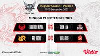 Link Live Streaming MPL ID Season 8 di Vidio Pekan Keenam Hari Ketiga, 19 September 2021. (Sumber : dok. vidio.com)