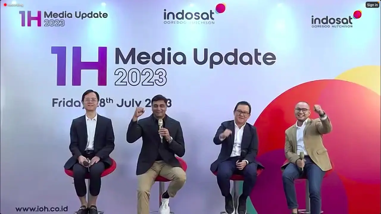 Konfrensi pers kinerja keuangan  PT Indosat Ooredoo Hutchison Tbk (ISAT), Jumat (28/7/2023) (Foto: tangkapan layar/Pipit I.R)
