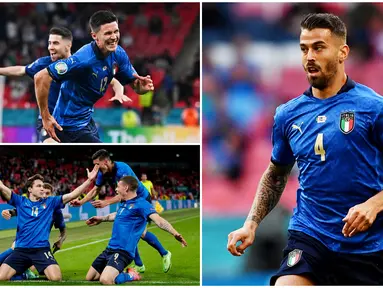 Timnas Italia sukses melangkah ke perempat final Euro 2020 usai menjalani laga sengit melawan Austria. Berikut enam anak asuh Roberto Mancini yang menjadi kunci kemenangan 2-1 Gli Azzurri atas Austria. (Foto Kolase AP dan AFP)