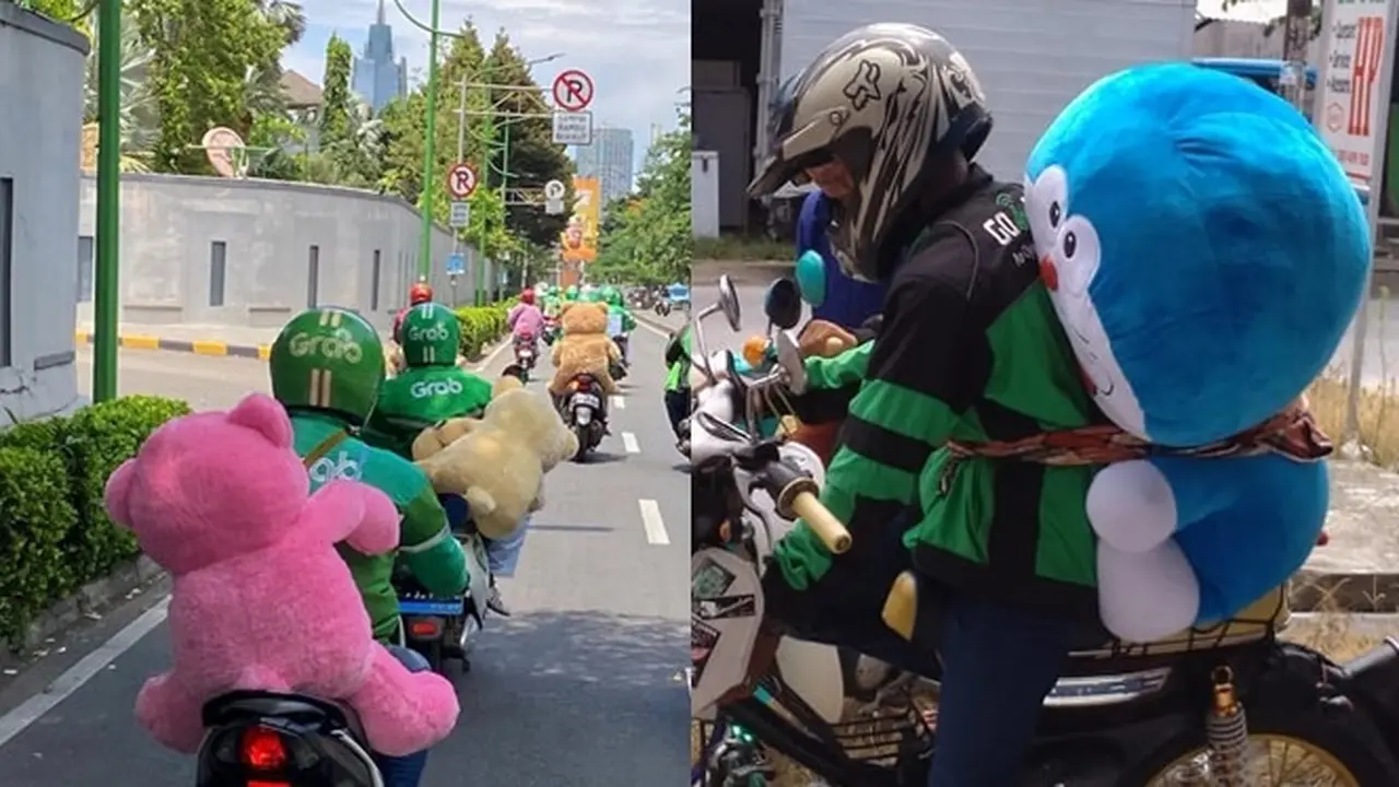 6 Potret Driver Ojek Online Dapat Orderan Boneka Ini Curi Perhatian