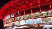 Lampu Stadion Utama Gelora Bung Karno (SUGBK) ketika menggelar pertandingan.