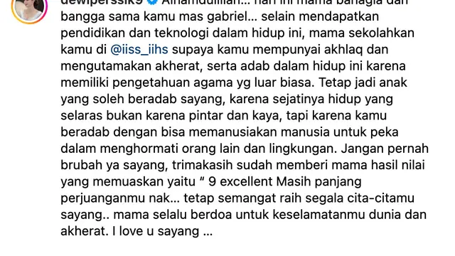 Unggahan Dewi Perssik. (Foto: Dok. Instagram @dewiperssik9)