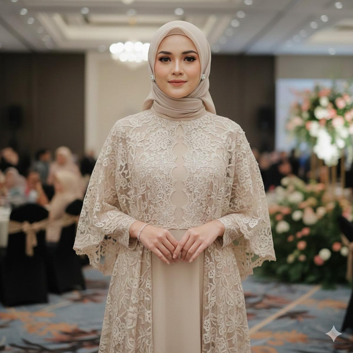 7 Model Gamis Brokat Copotan dengan Tampilan Fleksibel, Cocok untuk Acara Resmi hingga Santai