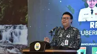 Menteri Tjahjo Kumolo membuka Rakor Gubernur se-Sumatera di Jambi. (Liputan6.com/B Santoso)