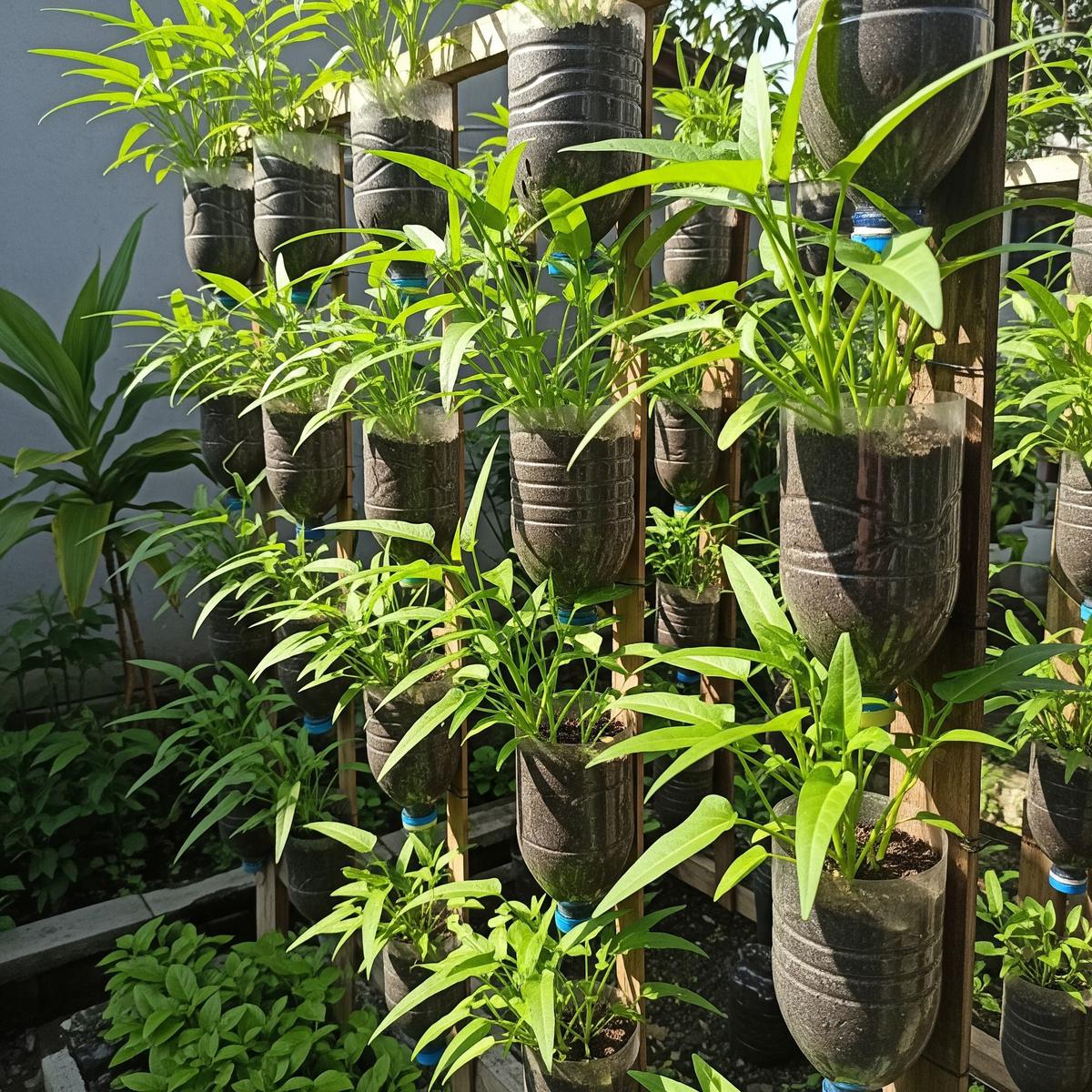 Desain Kebun Kangkung Vertikal