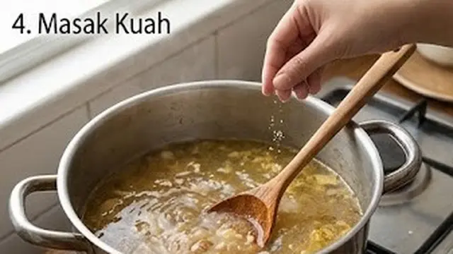 Masak Kuah Soto hingga Bumbu Meresap