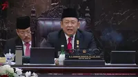 Ketua Majelis Permusyawaratan Rakyat Republik Indonesia Bambang Soesatyo dalam Sidang Tahunan MPR di Kompleks Parlemen Senayan, Jakarta. (Foto: Tangkapan Layar Youtube Sekretariat Presiden).