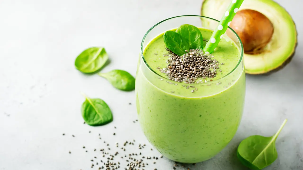 buah alpukat smoothies chia seed