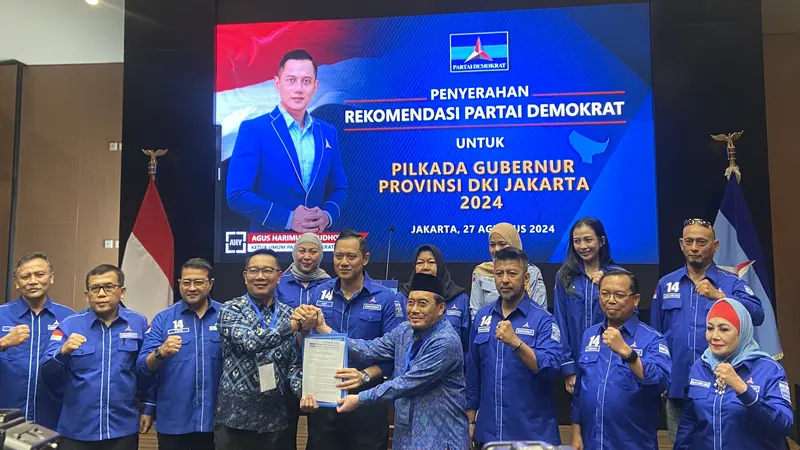 Partai Demokrat secara resmi memberikan dukungan persyaratan pemilihan kepala daerah (Pilkada) 2024 atau B1KWK ke tiga wilayah, Jawa Barat, Jawa Tengah dan Jakarta.