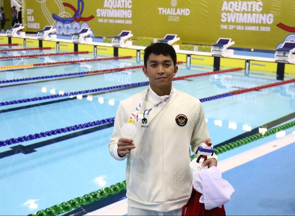 FOTO: Jason Donovan Yusuf Sumbang Emas Perdana Renang Indonesia di SEA Games 2025