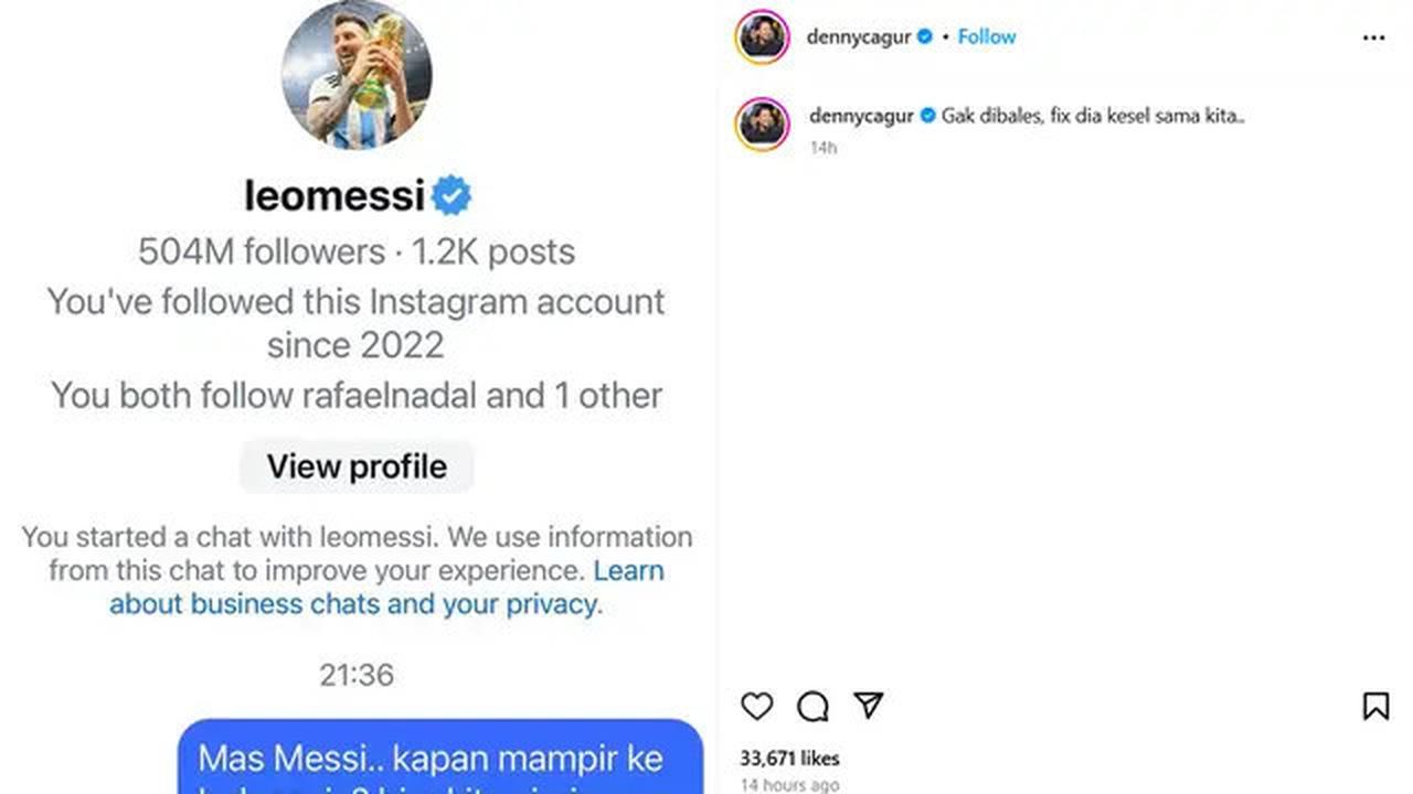 Denny Cagur DM Lionel Messi Usai Timnas Indonesia Menang vs Arab Saudi, Banggakan Kemenangan Skuad Garuda