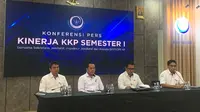 Konferensi Pers capaian kinerja Kementerian Kelautan dan Perikanan (KKP) pada Semester I Tahun 2024. (Tasha/Liputan6.com)