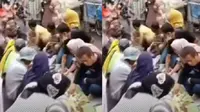 Video puluhan warga berkerumun sambil makan nasi liwet di tengah jalan saat PPKM viral di media sosial. (Liputan6.com/ Istimewa)