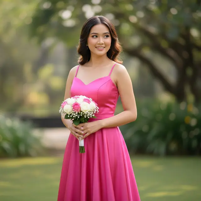 Baju Bridesmaid Warna Pink Fanta (Gemini AI)