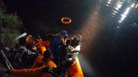 Suasana Tim SAR Gabungan melakukan evakuasi bocah asal Pekalongan di sungai Sapuro