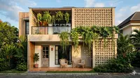 7 Desain Fasad Rumah dengan Roster dan Tanaman Gantung, Bikin Sejuk dan Estetik