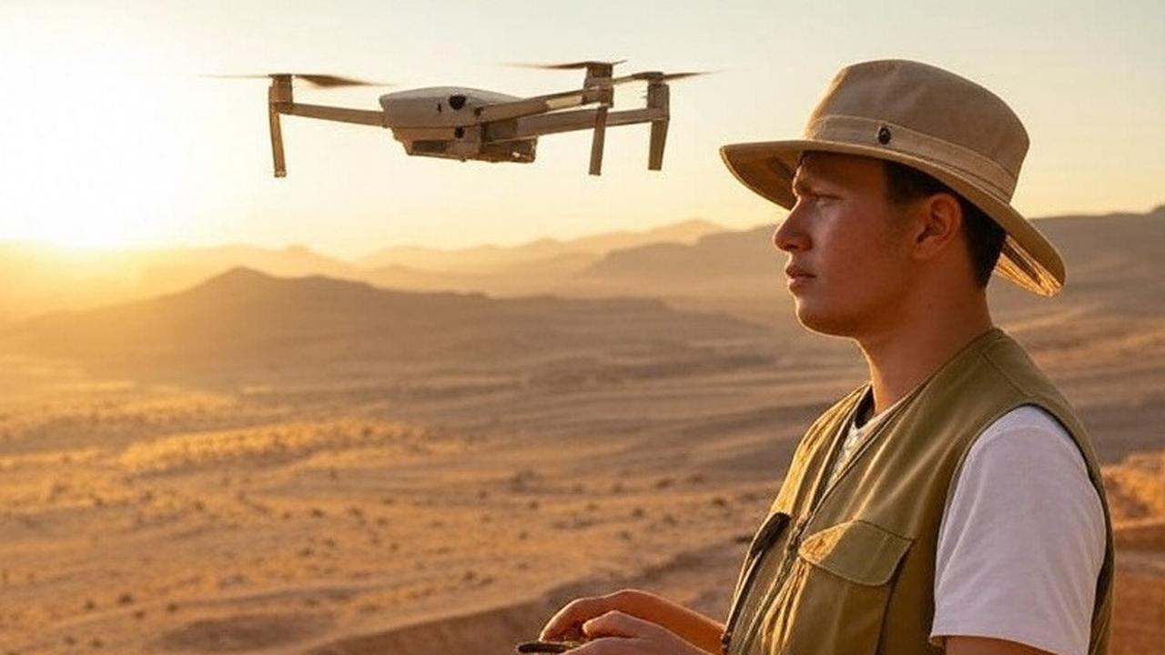 arkeolog pakai drone