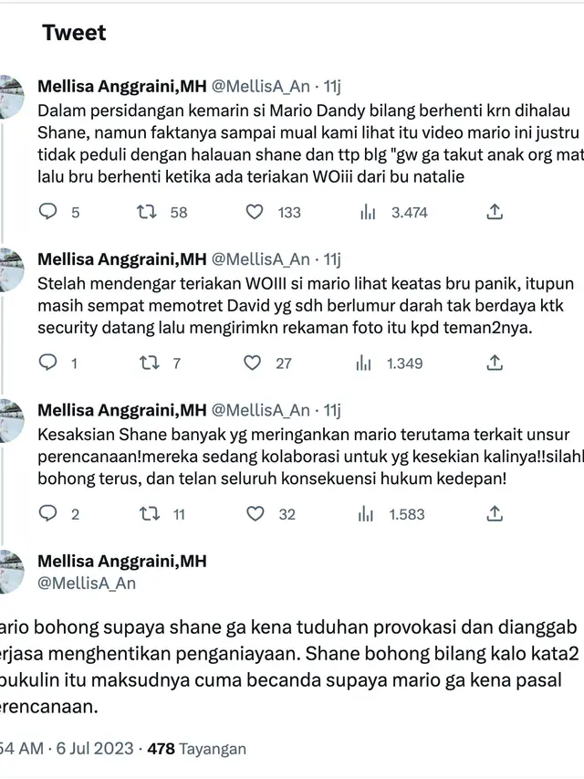 Cuitan Mellisa Anggraini. (Foto: Dok. Twitter @MellisA_An)