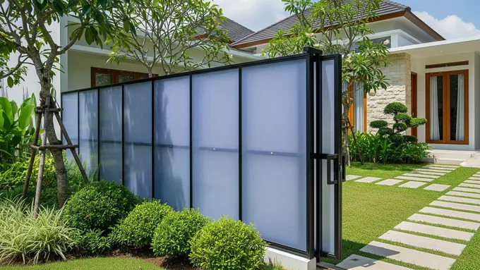 Pagar Kombinasi Besi dan Panel Polikarbonat