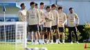 Sesi latihan ini persiapan jelang laga lanjutan kualifikasi Piala Dunia FIFA 2026 zona CONMEBOL melawan Chile pada 5 Juni 2025 waktu setempat atau Jumat 6 Juni 2025. (LUIS ROBAYO/AFP)