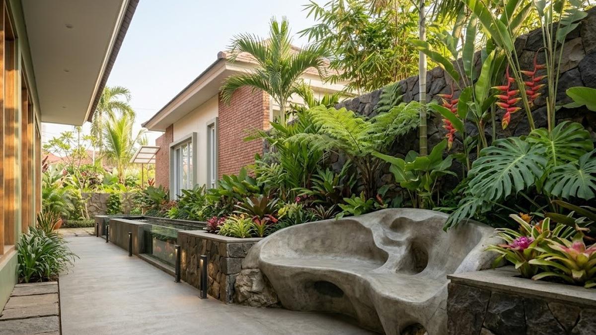 6 Model Bangku Taman Permanen dari Semen yang Awet, Estetik, dan Tahan Segala Cuaca