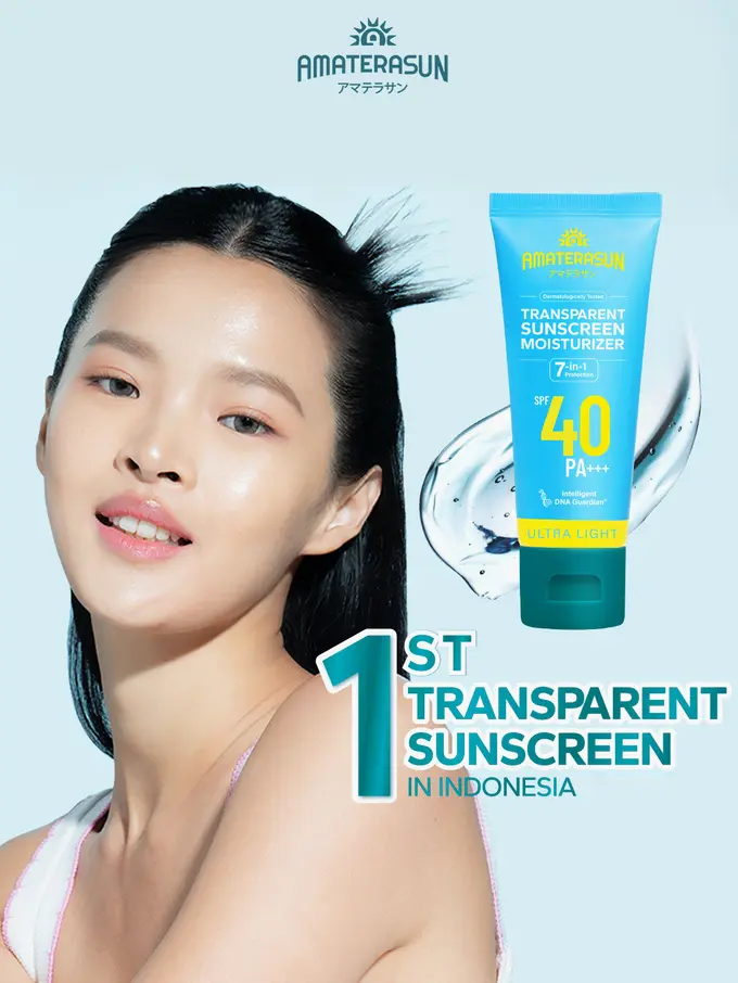 Foto sunscreen transparan amaterasun