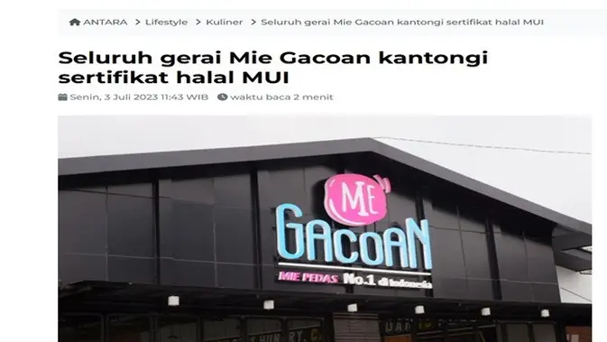 <p>Gambar tangkapan layar artikel dari situs antaranews.com.</p>
