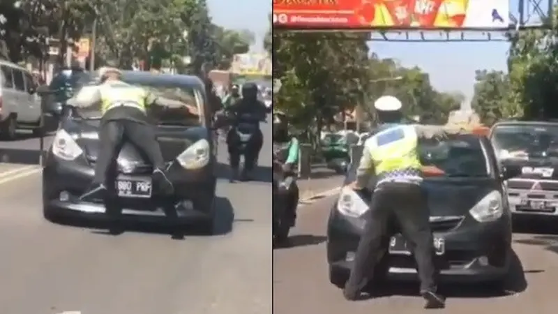 Polisi terseret mobil saat hendak menilang