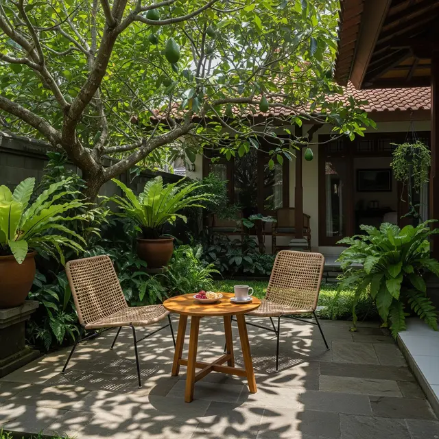 9 Desain Teras Teduh di Bawah Pohon Alpukat Cocok Buat Ngopi Sore, Nyaman dan Asri