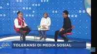 Yosi Mokalu (Host), Siti Kholisoh (Senior Officer Media dan Komunikasi Wahid Foundation), dan Hamas Nahdly (Koordinator Divisi Program Siberkreasi) dalam Talkshow Literasi Digital: Toleransi di Media Sosial yang disiarkan dalam kanal Youtube Literasi Digital Kominfo, Senin (06/11).