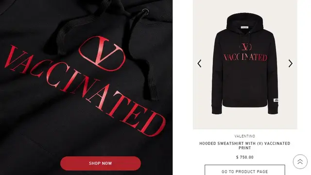 Valentino Kenalkan Hoodie Vaksinasi, Berapa Harganya?