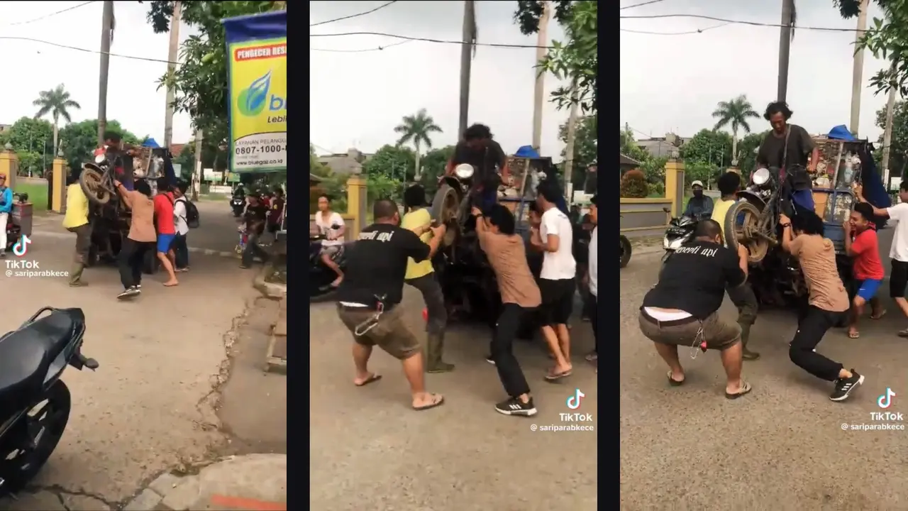 Terlalu Banyak Muatan, Motor Pengangkut Sampah Standing