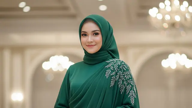 Gamis dengan Payet Swarovski untuk Acara Formal