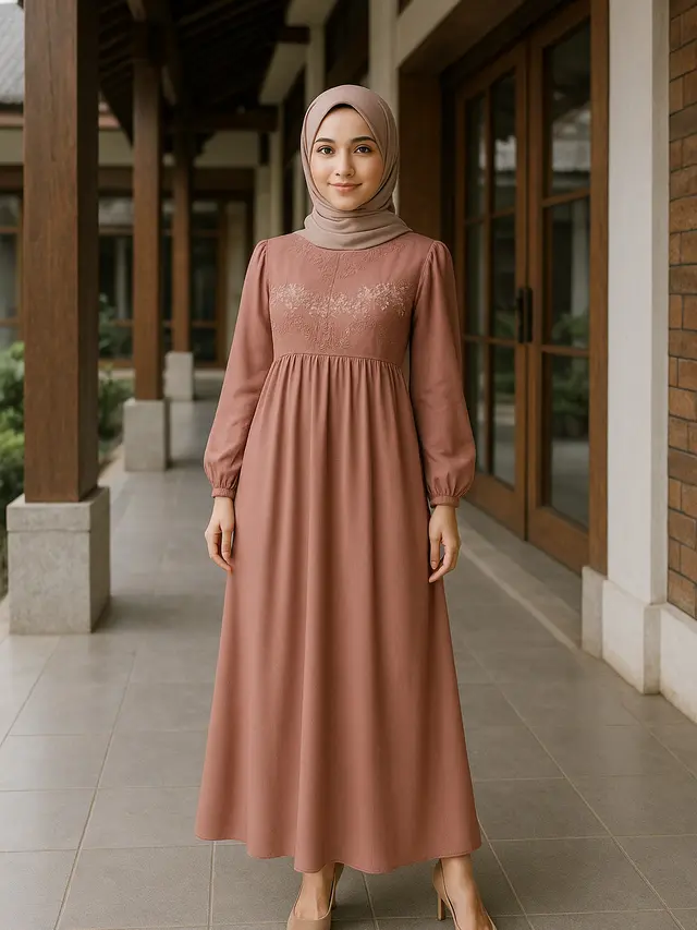 Model Gamis Kekinian untuk Wanita Tinggi 150an