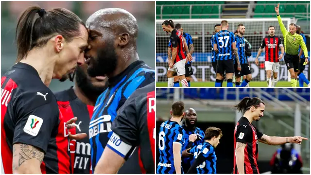 FOTO: Momen Romelu Lukaku Meradang Hingga Zlatan Ibrahimovic Dipaksa Keluar Lapangan