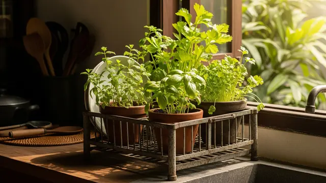 10 Ide Kebun Sayur dari Rak Piring Bekas, Ciptakan Taman Vertikal Estetik